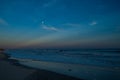 Moonrise over the Ocean at Sunset Royalty Free Stock Photo