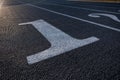 Numbered Lanes of a Track and Field Starting Point Royalty Free Stock Photo