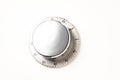 Silver Mechanical Cooking Timer on White Background