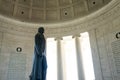 Statue of Thomas Jefferson in the Jefferson Memorial in Washington DC in the Summertime