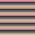 Horizontal pink blue gold yellow stripes seamless vector background Royalty Free Stock Photo