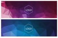 Horizontal polygonal banners Royalty Free Stock Photo