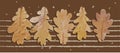 Horizontal poster with autumn leaves. Realistic vector illustration. Autumn concept. Postcard or banner leaf fall Royalty Free Stock Photo