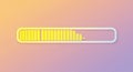 A horizontal progress bar with a rounded rectangular shape is displayed against a