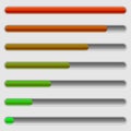 Horizontal progress bars. Completion, loading, phases concepts.