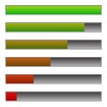 Horizontal progress, loading bars to illustrate progression, ste