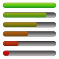 Horizontal progress, loading bars to illustrate progression, ste