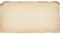 Horizontal rectangle of aged parchment paper with torn and frayed edges and a subtle texture, isolated on a white background for Royalty Free Stock Photo