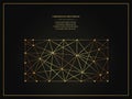 Horizontal rectangle golden abstract illustration on dark background