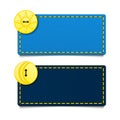 Horizontal rectangular blue fabric banners. Vector illustration.