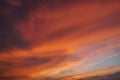 Horizontal red dramatic cloudscape Royalty Free Stock Photo