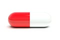 Horizontal red-white pill close up Royalty Free Stock Photo