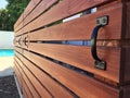 Horizontal Redwood Pool Equipment Cover Removable Fence