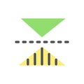 Horizontal reflection flat color ui icon