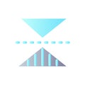 Horizontal reflection flat gradient color ui icon