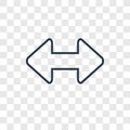 Horizontal Resize concept vector linear icon isolated on transparent background, Horizontal Resize concept transparency logo in o