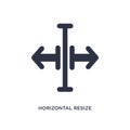 horizontal resize icon on white background. Simple element illustration from arrows concept