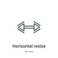 Horizontal resize outline vector icon. Thin line black horizontal resize icon, flat vector simple element illustration from