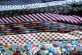 Horizontal row of colourful neckties. Background. Royalty Free Stock Photo