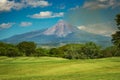 Horizontal scenic view of Colima volcano in a sunny day Royalty Free Stock Photo