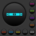 Horizontal scroll bar dark push buttons with color icons