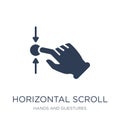 Horizontal Scroll gesture icon. Trendy flat vector Horizontal Sc