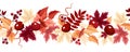 Horizontal seamless background with autumn leaves. Vector illustration. Royalty Free Stock Photo