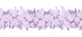 Horizontal seamless background with lilac flowers. Vector. Royalty Free Stock Photo
