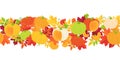 Horizontal seamless background with pumpkins and autumn leaves on white background Royalty Free Stock Photo
