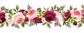 Horizontal seamless background with roses. Royalty Free Stock Photo