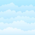 Horizontal seamless clouds. Skyline repeat texture. Vector illustration