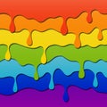 Horizontal seamless colored pattern. Print or background of rainbow colors paper imitation of drop of paint. Red, orange, yellow,