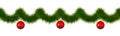 Horizontal seamless festive winter garland for websites and decorations.