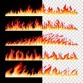 Horizontal seamless fire borders