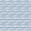 Horizontal seamless grunge brush striped pattern. Blue color stripes on white background. Seamless vector pattern Royalty Free Stock Photo