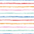 Horizontal seamless grunge brush striped pattern. Colorful stripes on white background. Seamless pattern with color Royalty Free Stock Photo