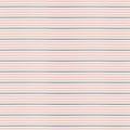 Horizontal seamless irregular thin striped pattern. Blue and pink color stripes on bige background. Seamless vector Royalty Free Stock Photo