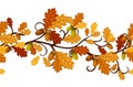 Horizontal seamless pattern with autumn oak leaves Royalty Free Stock Photo