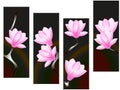 Horizontal seamless pattern with magnolia flowers.