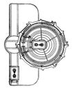 Horizontal section of the apparatus with electric light, vintage engraving