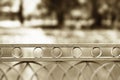 Horizontal sepia curved fence bokeh background