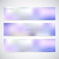 Horizontal Set of Banners with Multicolored Blured