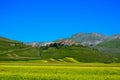 Horizontal shot of the beautiful view of the Castelluccio village located in central Italy