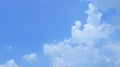 Horizontal shot of beautiful white puffy clouds in a clear blue sky Royalty Free Stock Photo