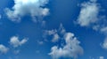 Blue sky with white puffy clouds Royalty Free Stock Photo