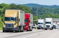 Busy Truck Traffic On Interstate Highway Royalty Free Stock Photo