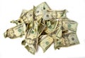 Crumpled Cash Money in a Pile Royalty Free Stock Photo