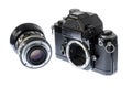 Heavily Worn Professional Camera From The 1970Ã¢â¬â¢s With Detached Lens Royalty Free Stock Photo