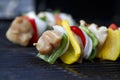 Chicken kabob raw macro Royalty Free Stock Photo