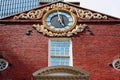 Brick building with large clock in Boston Royalty Free Stock Photo